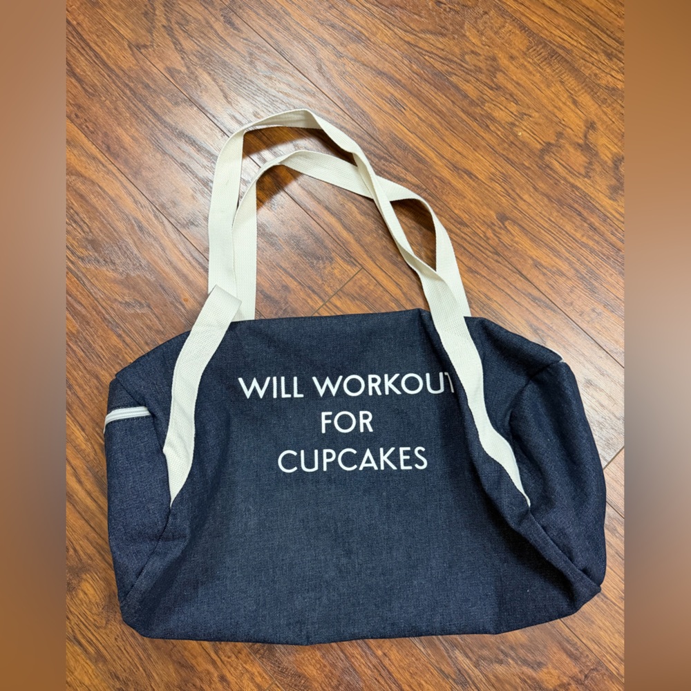FREE WITH PURCHASE Will Workout for Cupcakes Duffle Bag